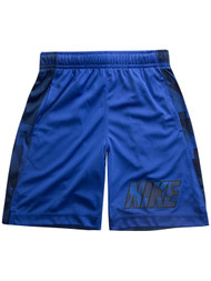 Nike Dri-Fit Boys Blue & Black Geometric Athletic Basketball Shorts