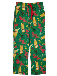 A Christmas Story Mens Green Leg Lamp Flannel Sleep Pants Pajama Bottoms
