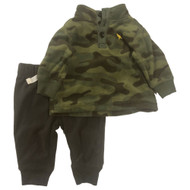 Carters Infant Boys Long Sleeve Green Camo Top & Jogger Pants Set