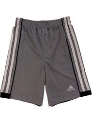 Adidas Climate Boys Gray Stripe Athletic Basketball Gym Shorts