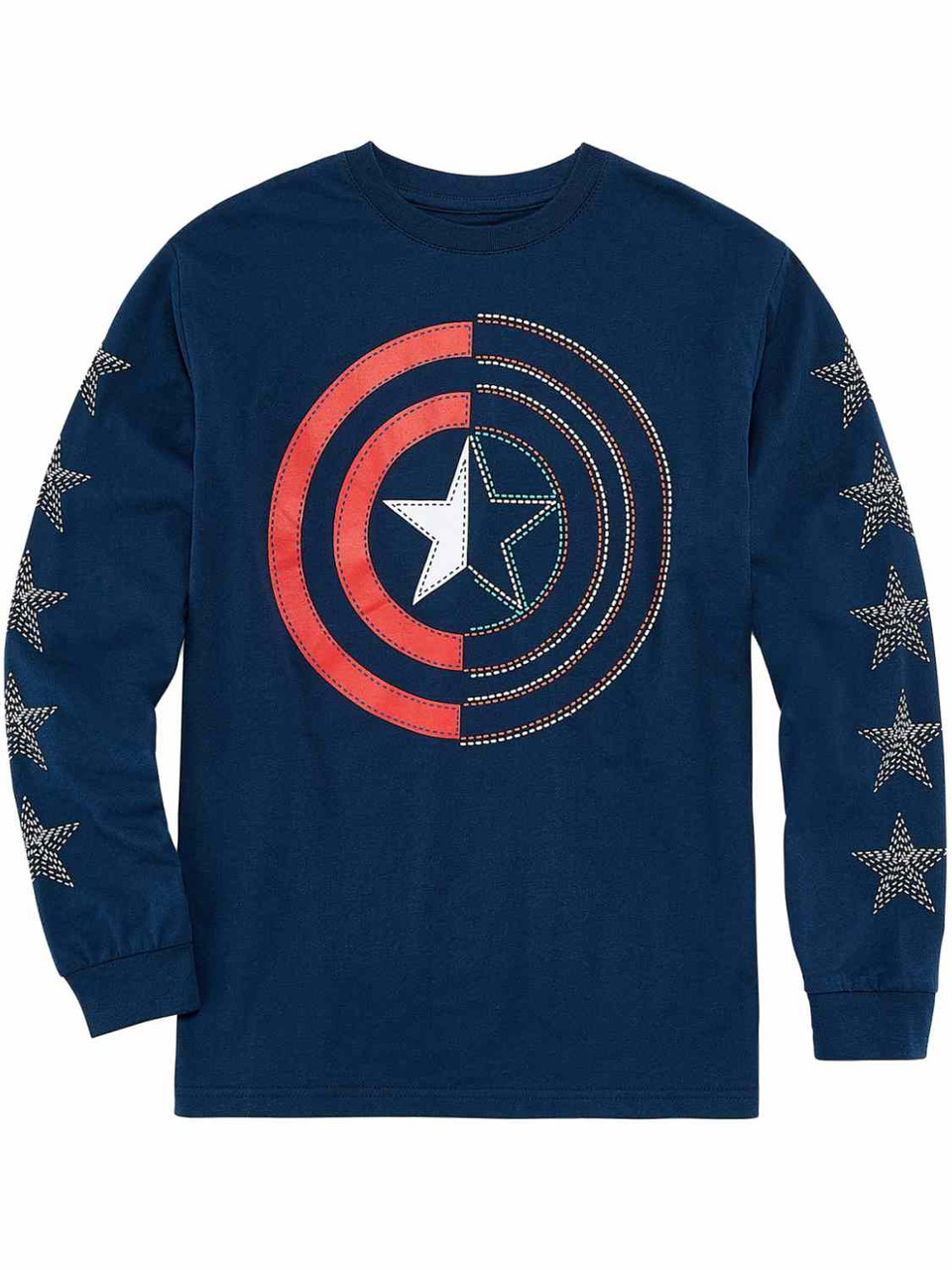 Marvel Comics Boys Red White Blue Star T Shirt Long Captain America Shirt The Primrose Lane - captain america roblox shirt