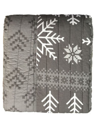 Home Classic Twin Gray Sarah Fair Isle Reversible Bed Quilt