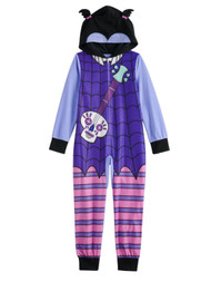 Disney Girls Purple Vamperina Hoodie Blanket Sleeper Union Suit Pajamas