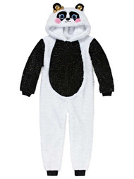 Toddler Girls White Sparkle Panda Bear Blanket Sleeper Pajamas Union Suit 2T-3T