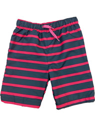 Toddler & Boys Blue & Pink Striped Board Shorts Swim Trunks