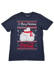 Coca-Cola Mens Navy Blue Heather A Merry Christmas Calls For Coke T-Shirt