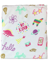 Pillowfort Sheet Set Colorful Doodle Drawings Full Bed Size Microfiber Sheets