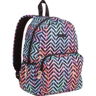No Boundries Tie Dye Chevron 16" Backpack, Rainbow Colored Student School Bag