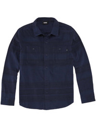 Vans Boys Navy Blue & Black Check Long Sleeved Button Front Shirt