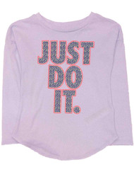Nike Girls Purple & Orange Athletic Long Sleeve Just Do It Work Out Tee
