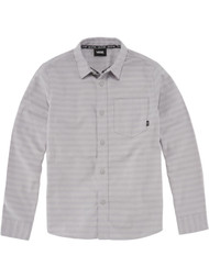 Vans Boys Light Gray Stripe Long Sleeved Button Front Shirt Grey