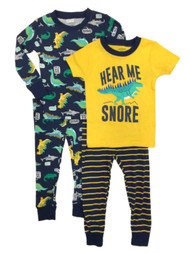 Carters Infant Boys Blue 4 Piece Dinosaur Hear Me Snore Pajama Sleep Set