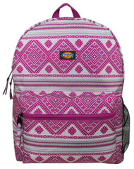 Dickies Student Backpack, Purple & Gray Tribal Print Canvas Student School Bag