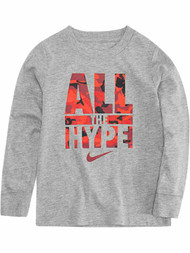 Nike Boys Gray & Red Camo All The Hype Athletic Long Sleeve Shirt