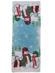 St Nicholas Square Snowman Family Tapestry Table Runner, 13x36 Christmas Dining