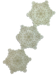 Better Homes & Gardens Ivory Cream & Gold Embroidered Snowflake Table Runner 44"