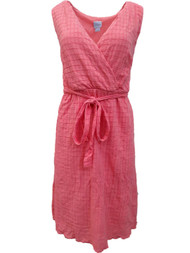Womens Blush Coral Pink Textured Ruffle Summer Cross Body Sun Dress