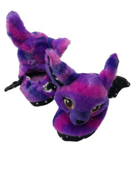 Girls Purple Bat Build A Bear Slippers Sparkle Star Halloween Shoes
