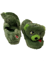 Build A Bear Boys Green Frankenstein Halloween Zombie Monster Slippers