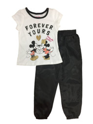 Disney Toddler Girls Mickey & Minnie Character Forever Yours Glitter Outfit