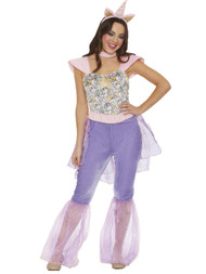 Womens Mystical Unicorn Halloween Costume Jumpsuit Headband & Choker