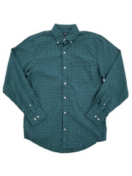 Mens Premium Essentials Stretch Beryl Green Gingham Button-Down Shirt