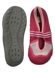 Beach Socks Girls Strappy Pink & White Aqua Socks Water & Shoes 12