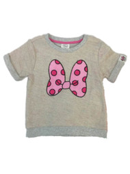 Disney Girls Gray Rainbow Minnie Mouse Bow Sweater Short Sleeve T-Shirt 5-6