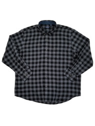 Mens Gray & Black Plaid Stratton Flannel Button-Down Shirt XXL