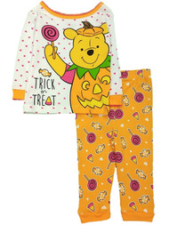 Disney Infant & Toddler Girls White Winnie The Pooh Pumpkin Pajama Set