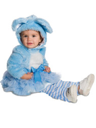 Infant Girls Plush Blue Baby Bear Costume Dress Hat & Leggings Outfit