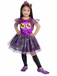 Toddler Girls Purple Batty Beauty Costume Bat Dress Headpiece & Legwarmers 3T-4T