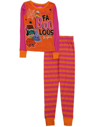 Girls Orange Shopkins Fa Boo Lous Halloween Pajama Set Sleep Set