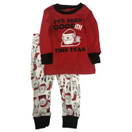 Carters Infant Boys Red & White Santa Been Goodish Christmas Pajama Set