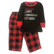 Carters Infant Boys Naughty Nice Thermal Top Fleece Pants Christmas Pajamas
