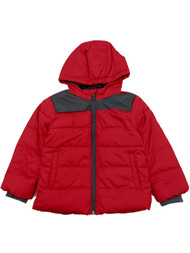 Infant Boys Red Wind & Water Resistant Puffer Jacket Hoodie Coat