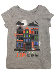 Infant & Toddler Girls Gray I Spy Halloween Spider Ghost Cat Shirt T-Shirt