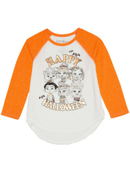 Infant & Toddler Girls Super Monsters White Happy Halloween Baseball T-Shirt
