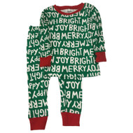 Carters Infant & Toddler Boy & Girls Green Happy Merry Joy Christmas Pajamas
