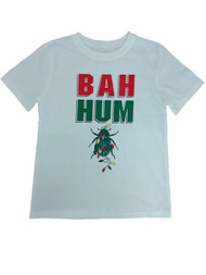 Boys Ivory Bah Hum Bug Christmas T-Shirt Christmas Lights Beetle Shirt