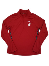 Nike Womens Crimson Washington State Cougars Dri-FIT Half Zip Running Shirt L