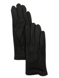 Womens Soft Black Rhinestone Stretch Fit Texting & Tech Touchscreen Gloves