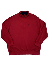 Mens Big & Tall Burgundy Knit Quarter Zip Pullover Sweatshirt Jacket