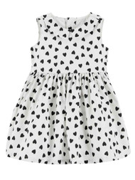 Carters Infant Girls Glitter White & Black Heart Holiday Party Dress 3 Months