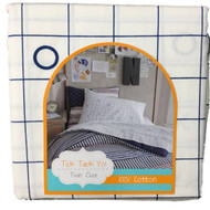 Tic Tac Yo 3 Piece Sheet Set Twin Size Cotton Game Grid Bed Sheets