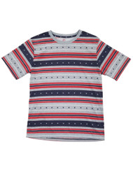 Mens Gray Multi Stars & Stripes Patriotic Americana United States T-Shirt