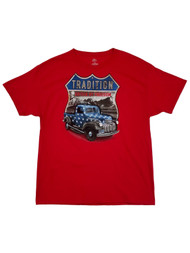 Mens Red Tradition Driven By Freedom Patriotic Americana T-Shirt