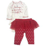 Carters Infant Girls Red & White Mommy's Favorite Gift Christmas Outfit