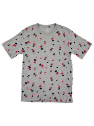 Mens Heather Gray Patriotic Americana Tropical Palm Trees T-Shirt