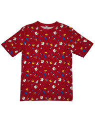 Mens Red Patriotic Americana Bald Eagle Cheeseburger T-Shirt